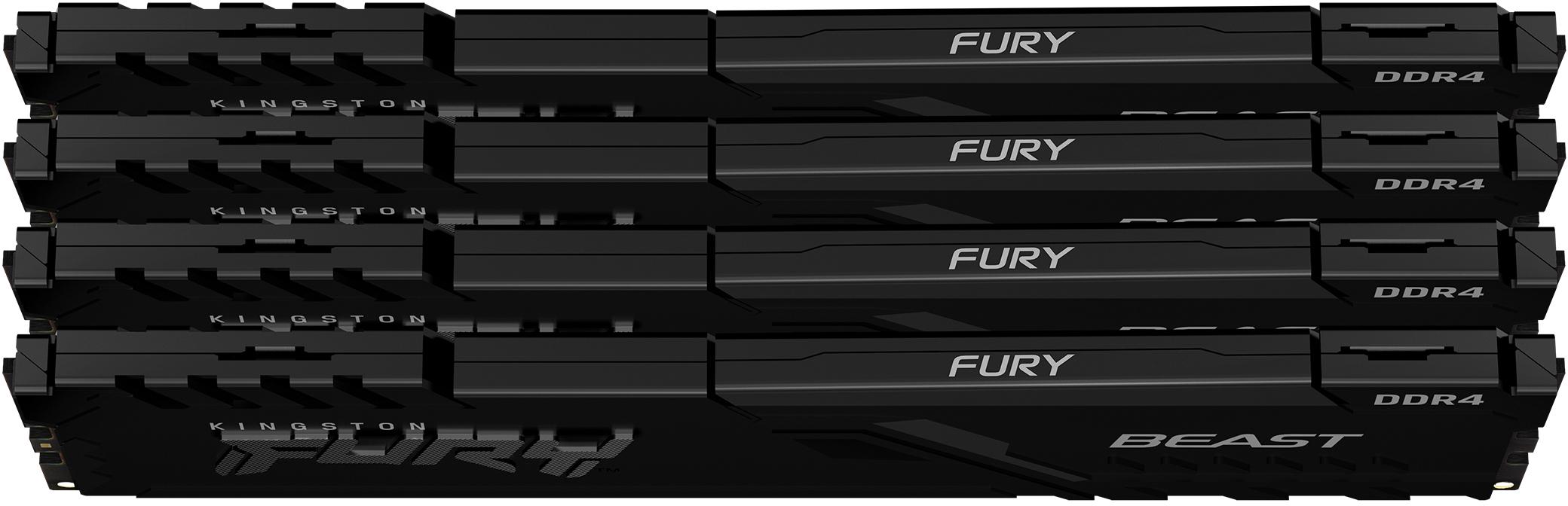 Оперативная память Kingston Fury Beast 4x16GB DDR4 PC4-28800 (KF436C18BBK4/64)