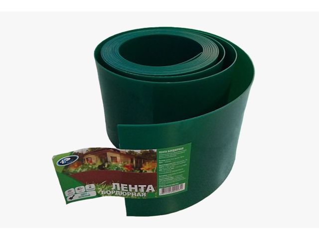 Лента бордюрная 10 см, цвет- зеленый, рулон (10м) садовая/газонная (ПластЛайн)