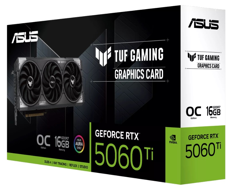 Видеокарта ASUS TUF Gaming GeForce RTX 5060 Ti OC 16GB GDDR7 (90YV0MG0-M0NA00)