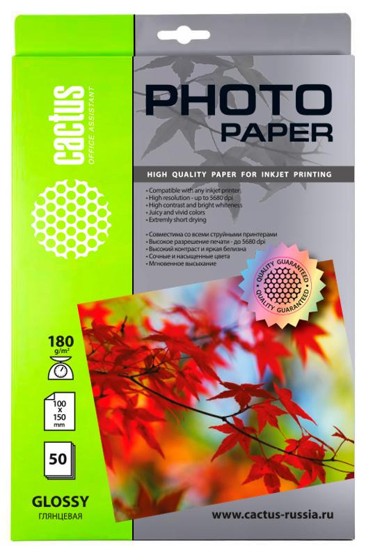 Фотобумага Cactus Глянцевый A6 180 г/м2 50 листов CS-GA618050