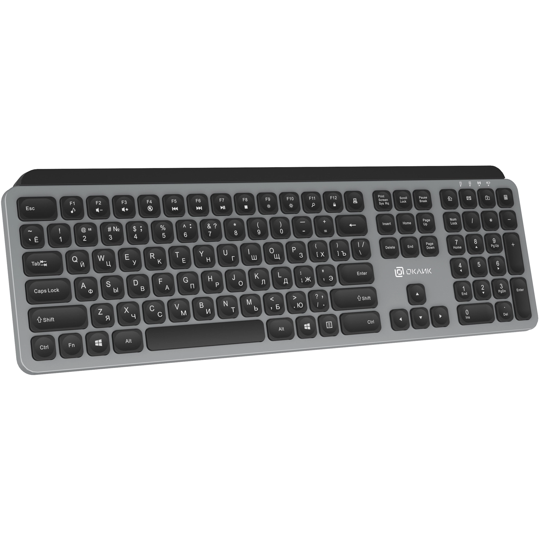 Клавиатура Oklick K859W серый/черный (2002136)