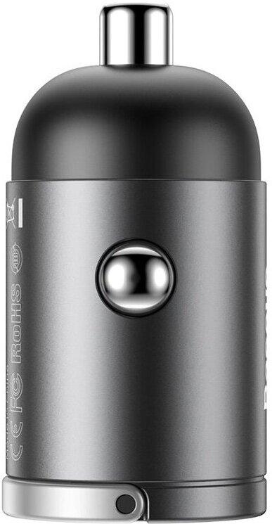 Автомобильное зарядное Baseus Tiny Star Mini Gray (VCHX-A0G)