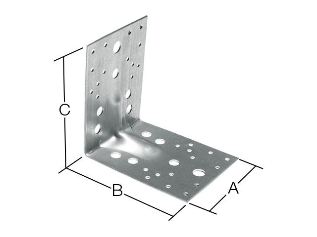 Уголок крепежный усиленный 53х65х65 мм KUU 2.5 мм белый цинк STARFIX