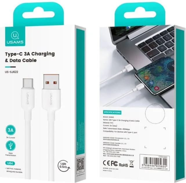 Кабель Usams US-SJ622 0.5м White (SJ622USB01)