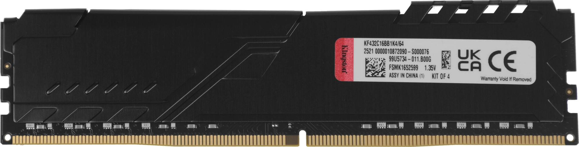 Оперативная память Kingston Fury Beast 4x16GB DDR4 PC4-25600 (KF432C16BB1K4/64)