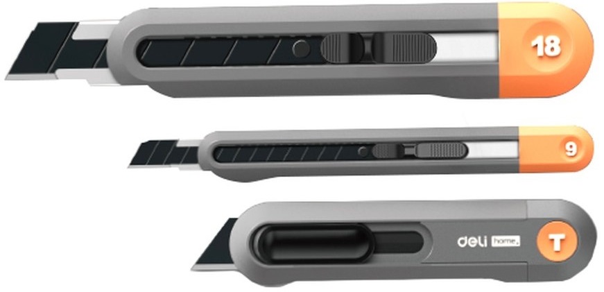 Набор ножей строительных Deli HT4003C Gray