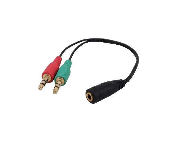 Аудиокабель Cablexpert CCA-418 0.2м 3.5 джек наушн (F)+3.5 джек микр(F)/3.5 джек 4pin (M) черный