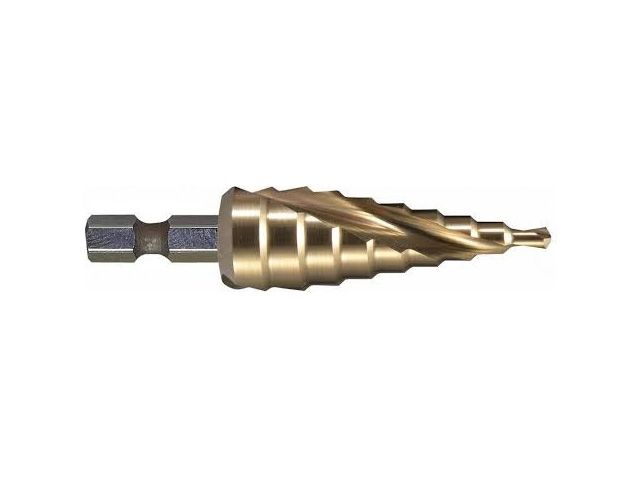 Сверло ступенчатое HSS TiN с спиральным желобком, 4-20, 1/4" MAKITA