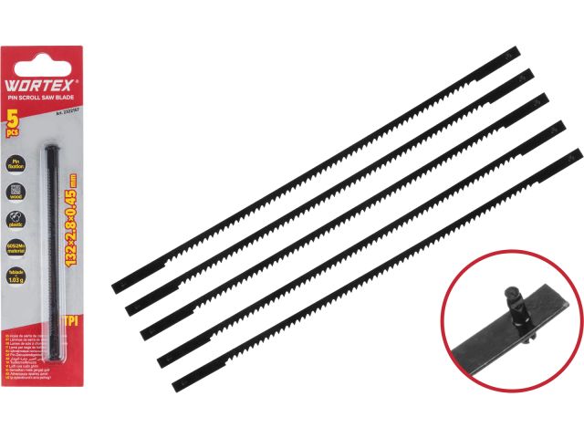 Набор штифтовых полотен 5 шт. WORTEX для ESS 1250 (Сталь 60Si2Mn)