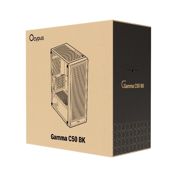 Корпус Ocypus Gamma C50 без БП Black (Gamma-C50-BKG000XX-GL)