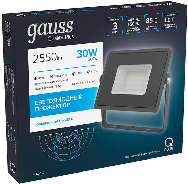 Прожектор уличный Gauss Qplus 690511330 серый