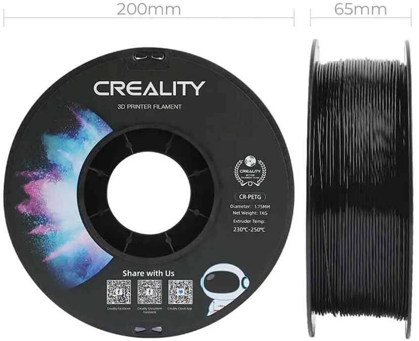 Пластиковая нить Creality CR-PETG 1,75мм Black (3301030035)