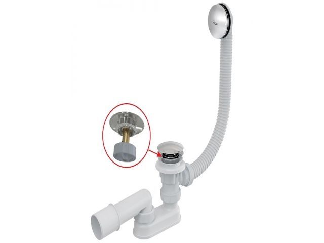 Сифон для ванны click/clack (длина 80 см), металл, Alcaplast