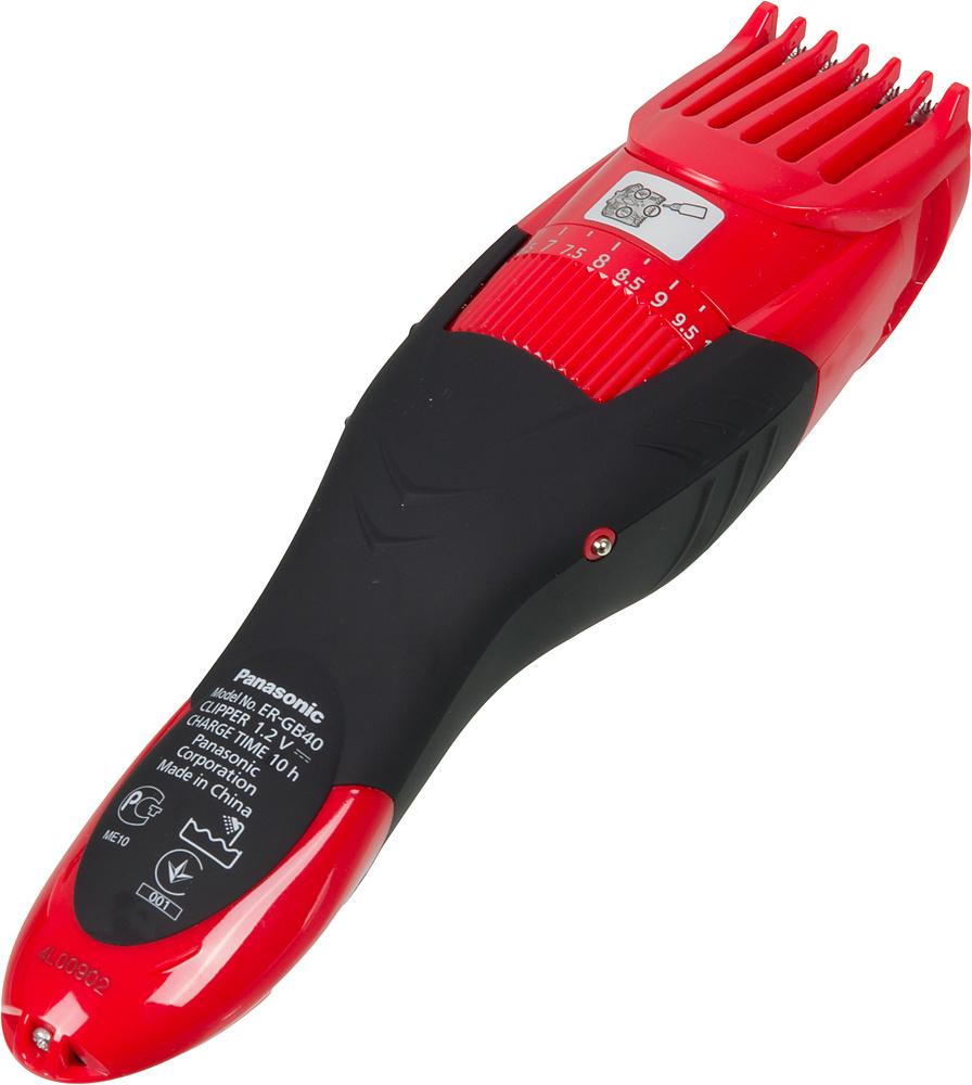 Триммер для волос Panasonic ER-GB40 1 насадка красный