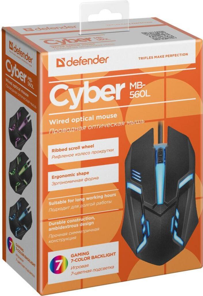 Мышь Defender Cyber MB-560L черный (52560)