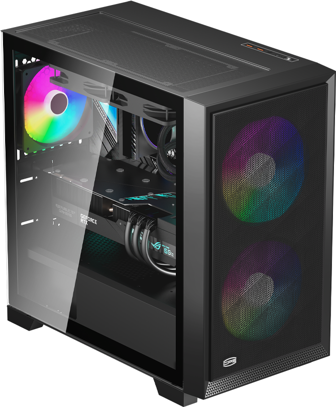 Корпус PCCooler C3D310 BK ARGB без БП (C3D310-BKP2-GL)
