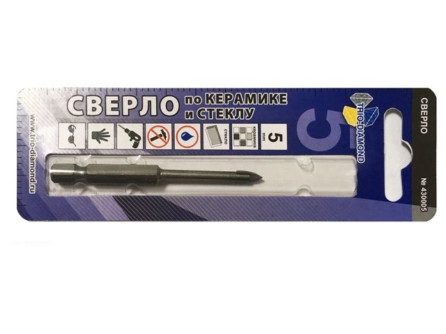 Сверло по кафелю/стеклу 5 мм Trio-Diamond