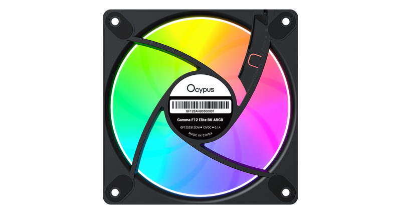 Комплект вентиляторов для корпуса Ocypus Gamma F12 Elite BK ARGB Reverse Blade 3 IN 1 Black (Gamma-F12-BK3AM01E-GL)