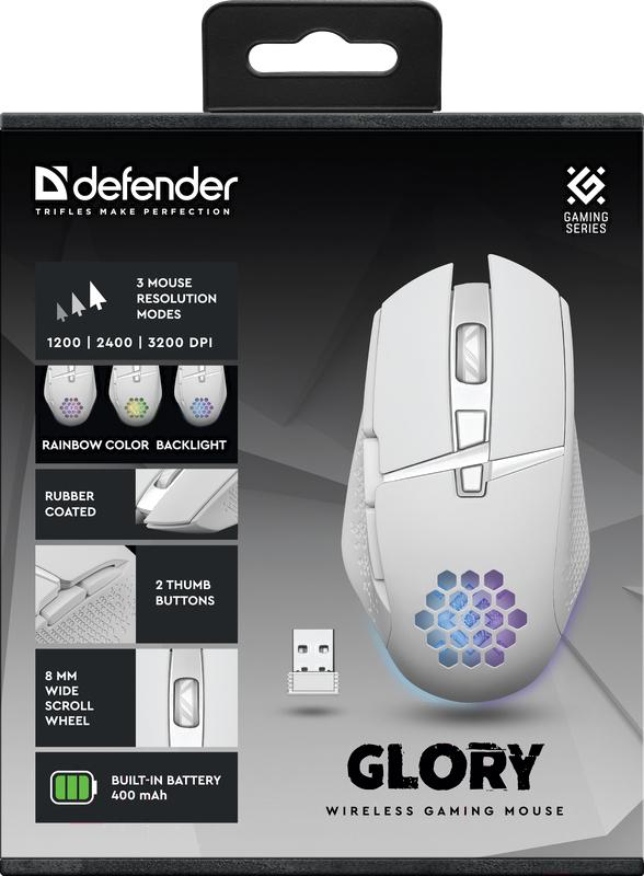 Мышь Defender Glory GM-514 белый (52513)