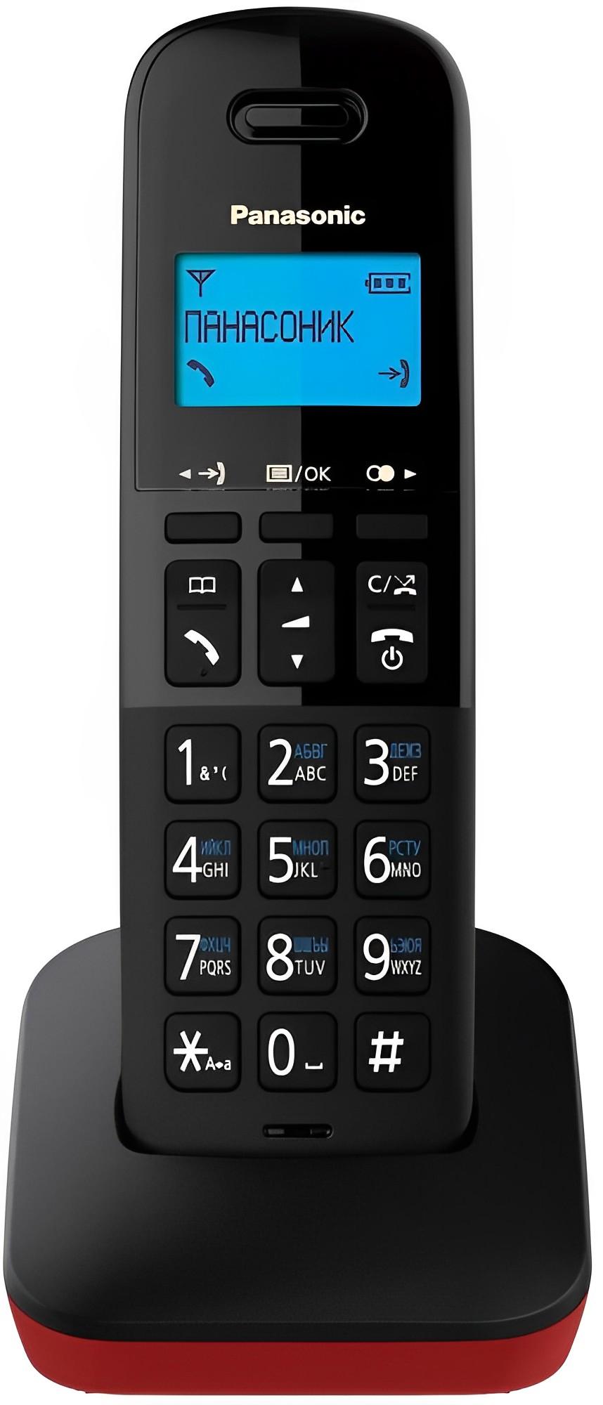 Радиотелефон DECT Panasonic KX-TGB610RUR черный/красный