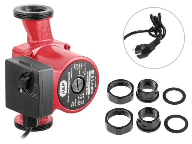 Насос циркуляционный Titan-RS32-60-180, A&P (55-100 Вт, 3300 л/ч, 6 м)