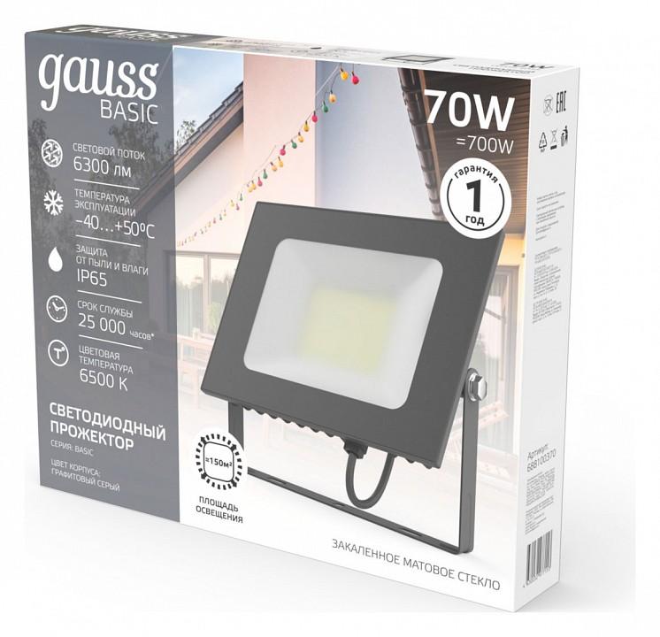 Прожектор уличный Gauss Qplus 688100370 графитовый