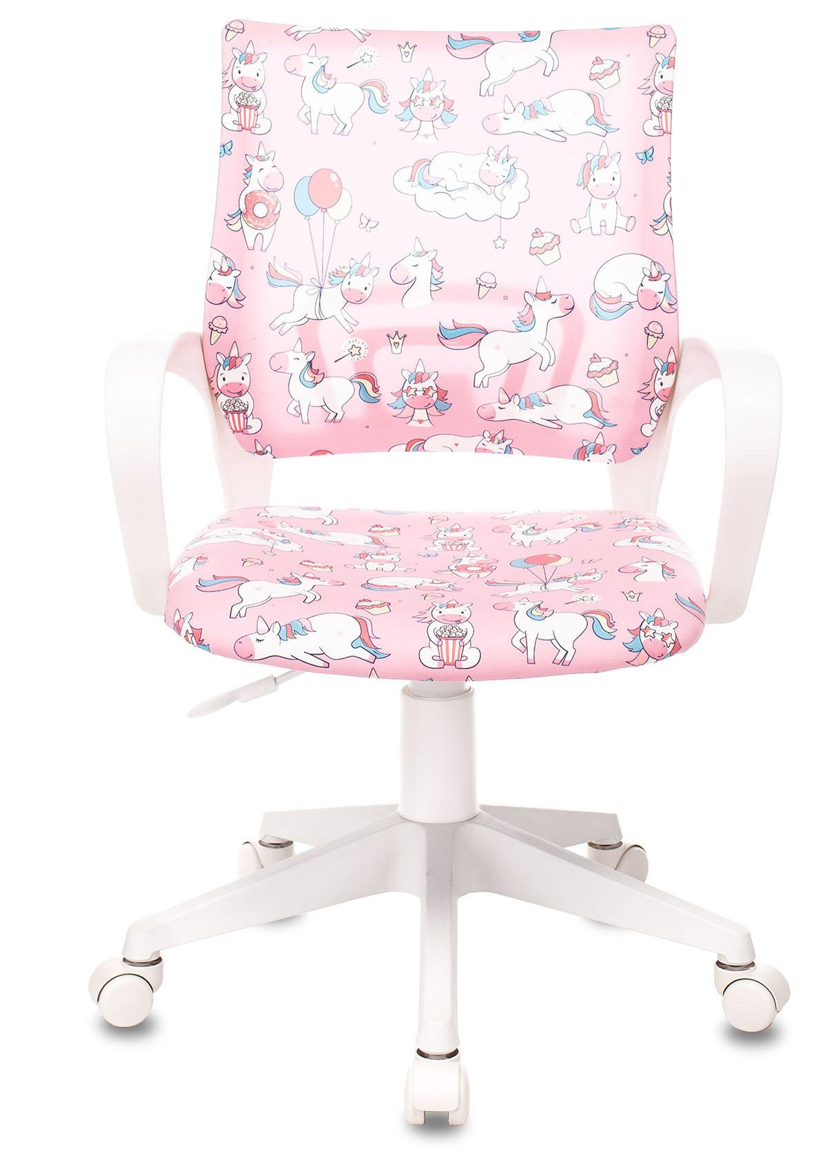 Кресло детское Бюрократ Burokids 1 W-UNICORN розовый/белый
