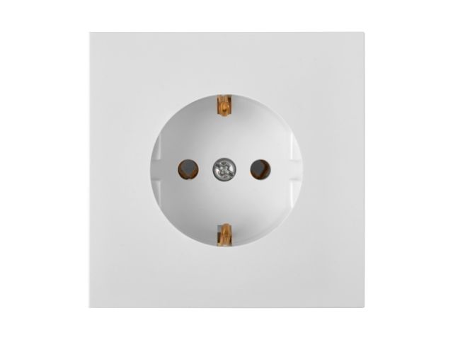 Розетка 1-ая (скрытая, с/з) белая, Carre, Bylectrica