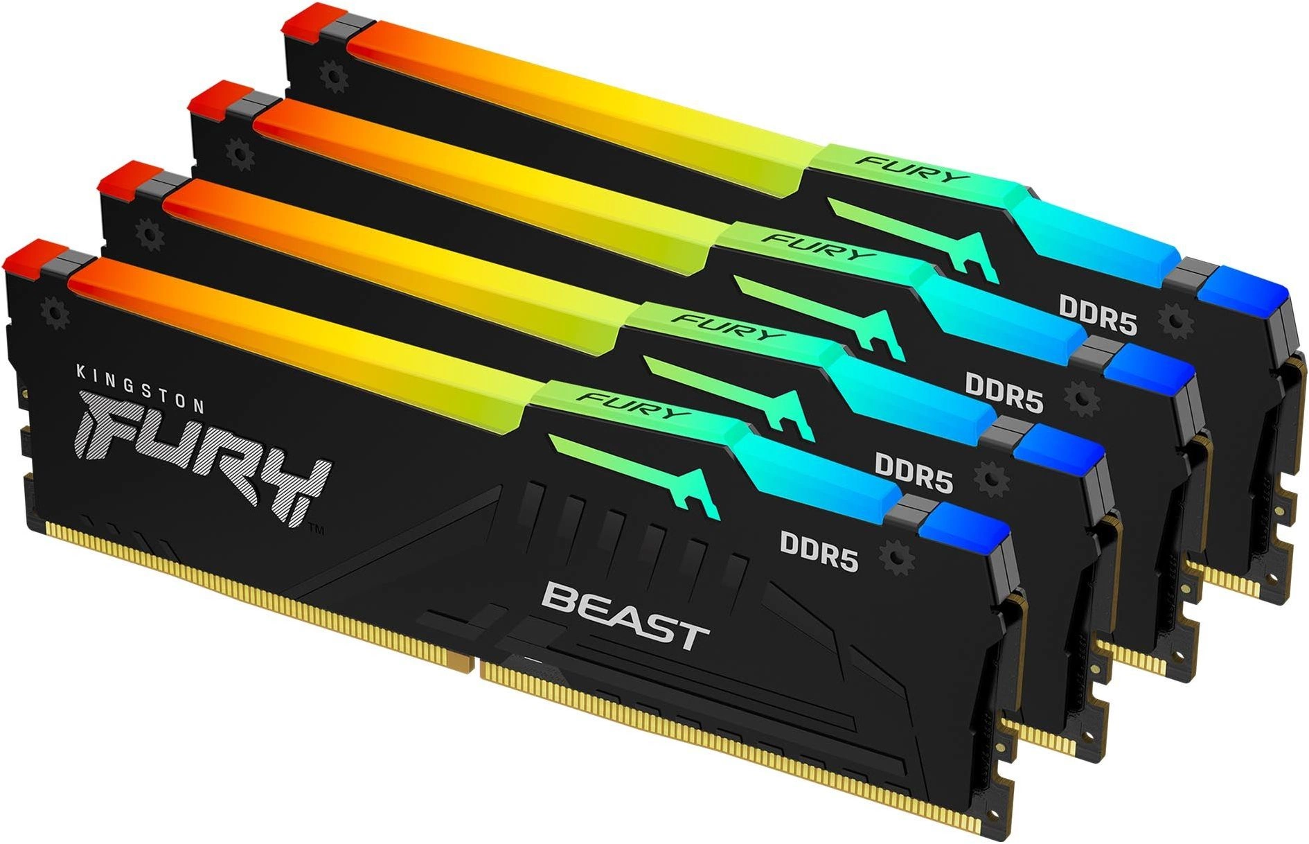 Оперативная память Kingston Fury Beast Black RGB DDR5 4x32GB (KF556C40BBAK4-128)