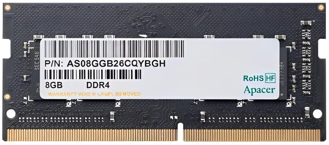 Оперативная память Apacer 8GB DDR4 SODIMM (AS08GGB26CQYBGH/ES.08G2V.GNH)