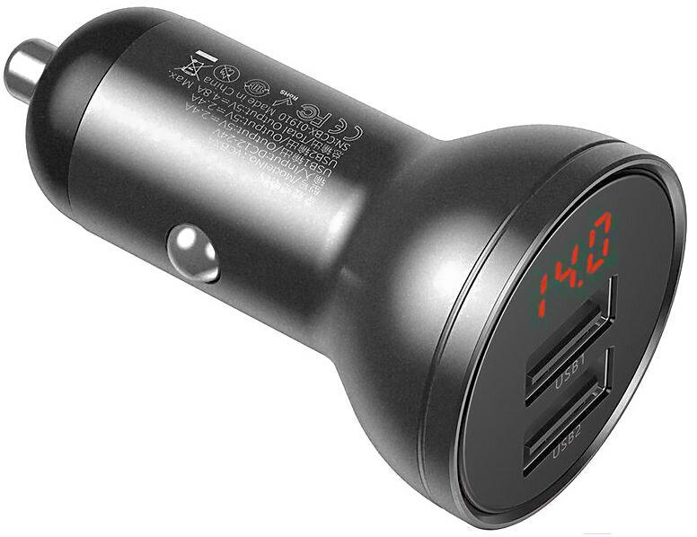Автомобильное зарядное Baseus Digital Display Gray (CCBX-0G)