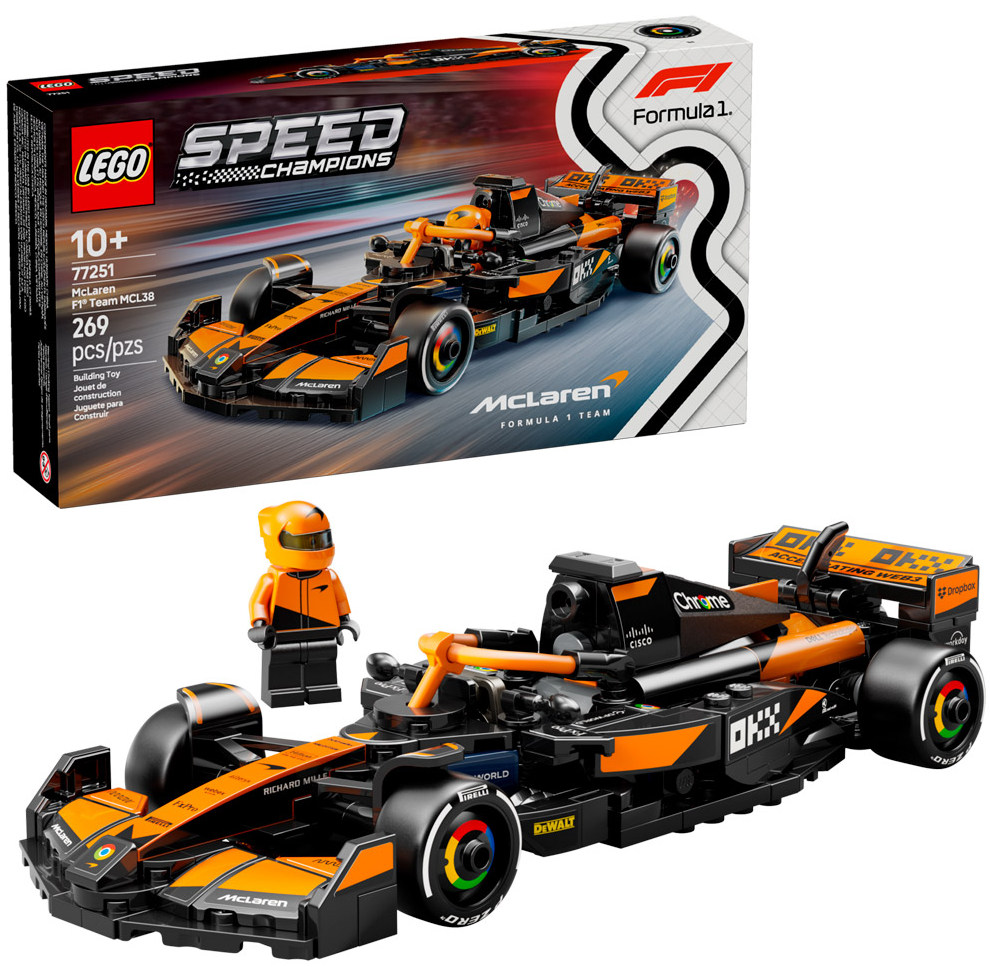 Конструктор Lego Speed Champions Гоночный автомобиль F1 McLaren Team MCL38 (77251)