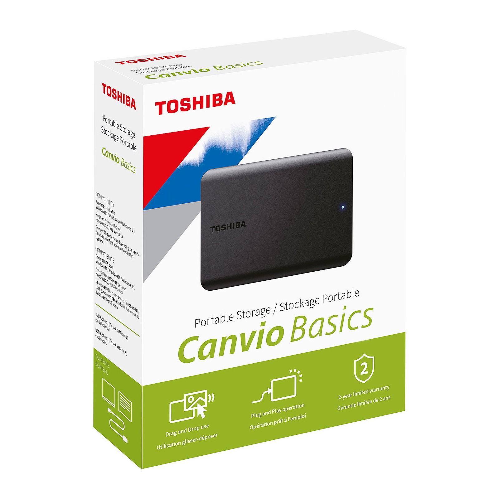 Внешний накопитель Toshiba Canvio Basics 4TB черный (HDTB540EK3CA)