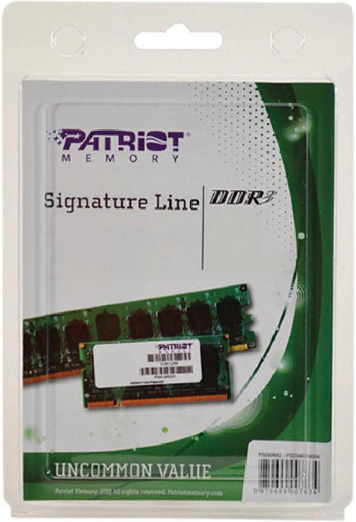Оперативная память Patriot DDR3-1600 4GB PC-12800 (PSD34G16002S)