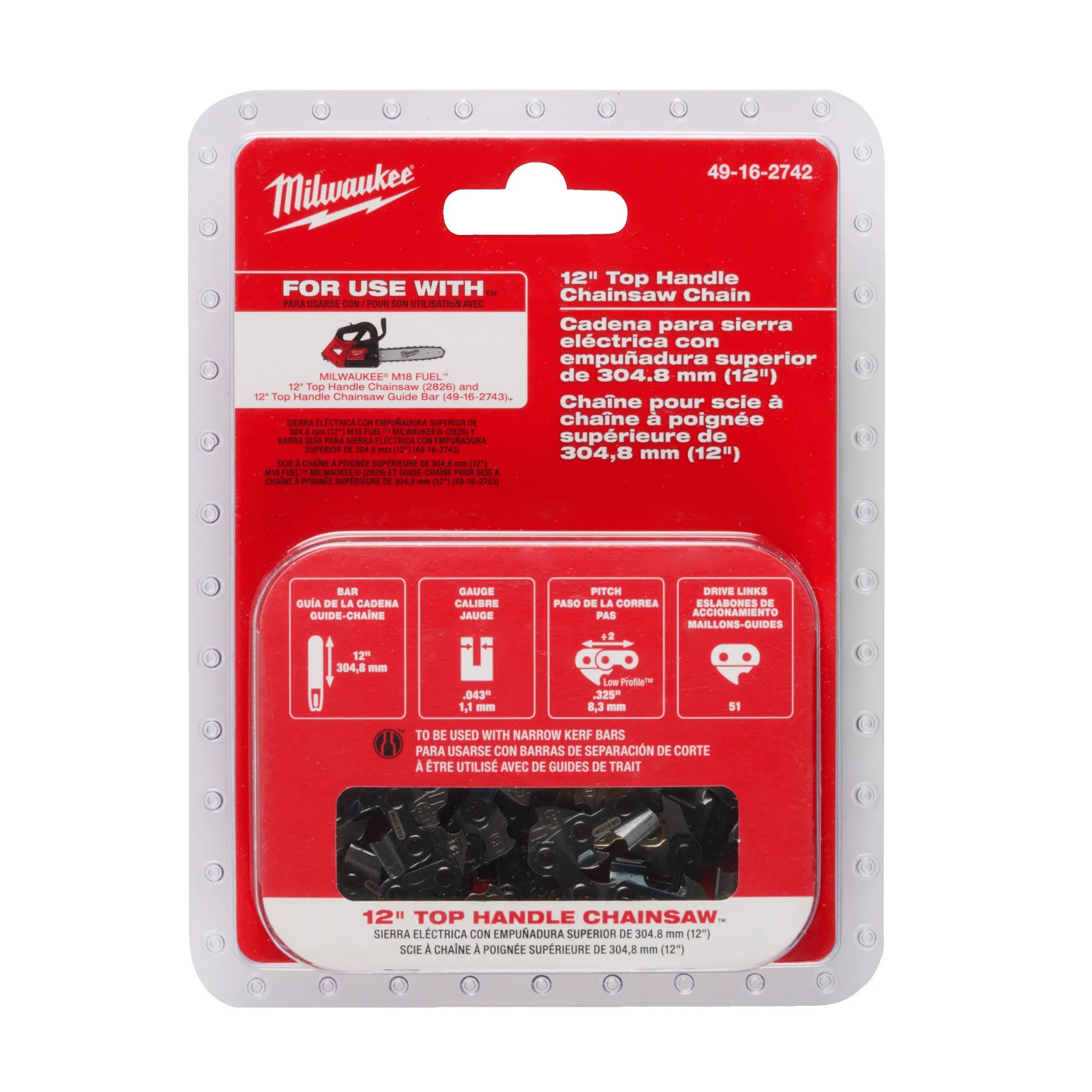 Цепь для пилы Milwaukee 0.325''x305x1.1 (4932480177) 