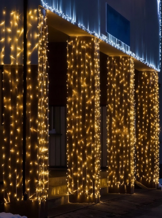 Светодиодная гирлянда ULED Дождь ULED-WF-800-220V-(W-F-GL/GL)