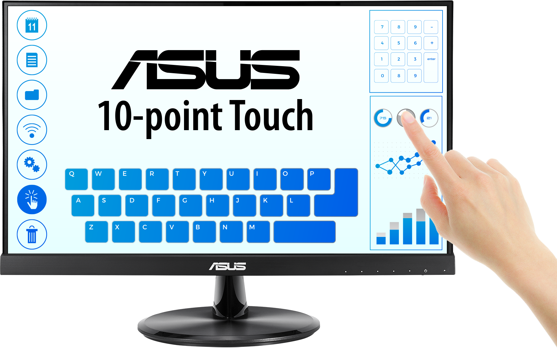 Монитор Asus VT229H черный (90LM0490-B01170)