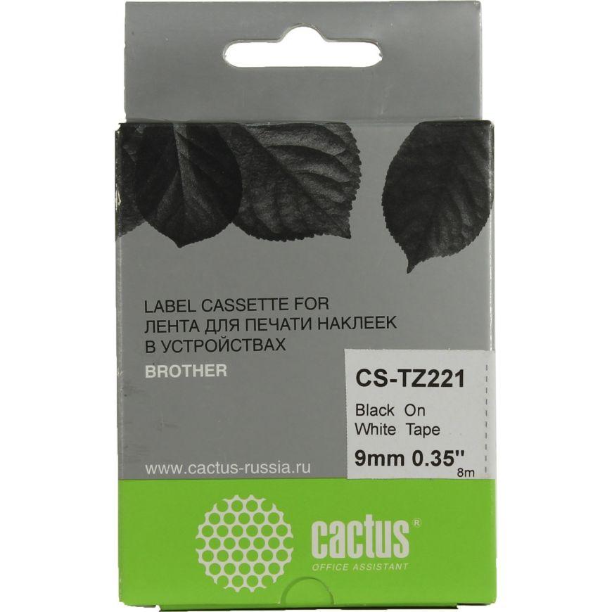 Картридж ленточный Cactus CS-TZ221 черный (TZe-221)