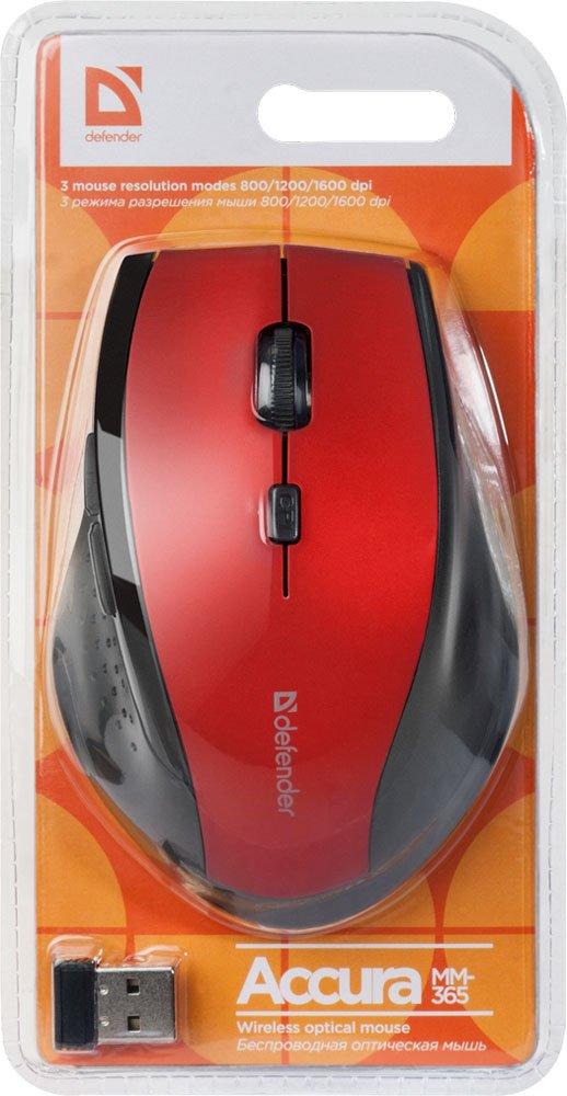 Мышь Defender Accura MM-365 красный (52367)
