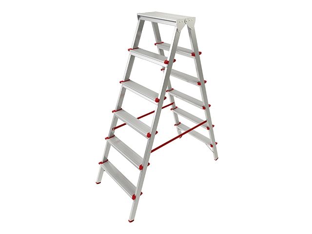 Лестница-стремянка алюм. двухсторонняя 131 см 6 ступ. 4,7кг PRO STARTUL (ST9941-06)