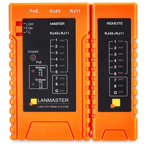 Кабельный тестер Lanmaster LAN-TST-WRM-310-POE