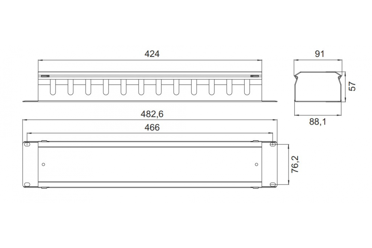 Кабельный органайзер ЦМО ГКЗ-2U-9005 черный