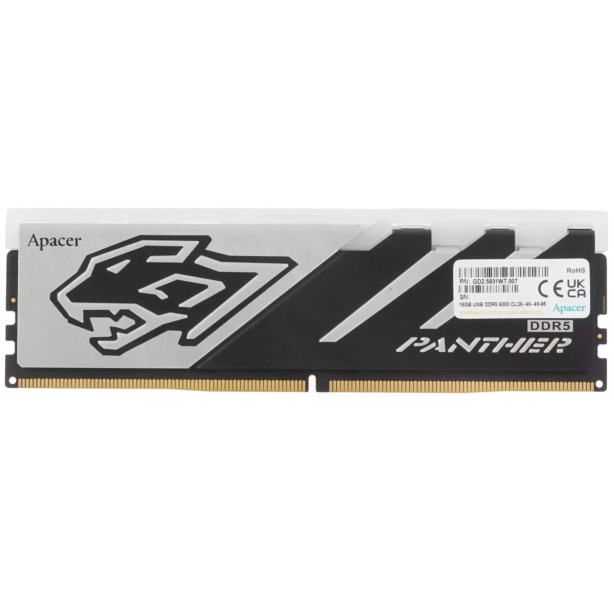 Оперативная память Apacer Panther RGB 16GB DDR5 DIMM PC5-48000 (AH5U16G60C6229BAA-1)