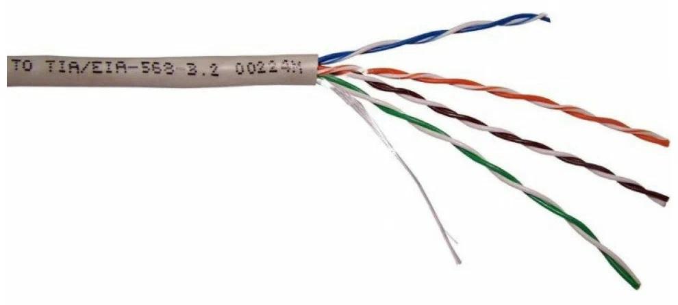 Кабель витая пара Lanmaster NM-UTP5E4PR-CCA серый