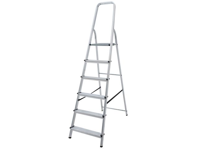 Лестница-стремянка алюм. 126 см 6 ступ. 4,7кг PRO STARTUL (ST9940-06) (Размеры профиля: Передний каркас 40х20х1, Задний каркас 30х20х1)