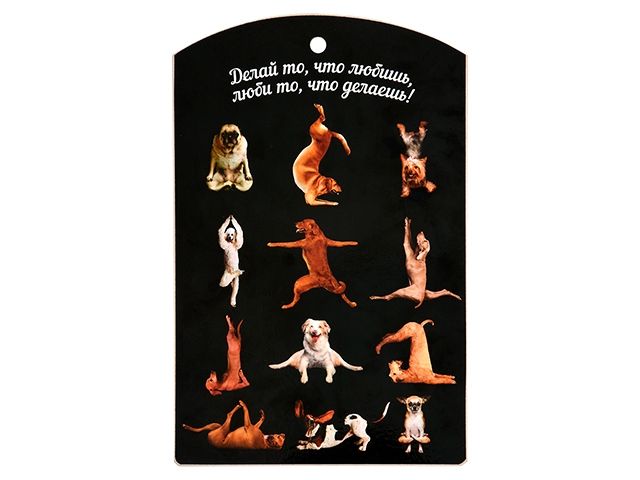 Доска разделочная,"Йога-собаки", 29х18,5 см, береза, MARMITON