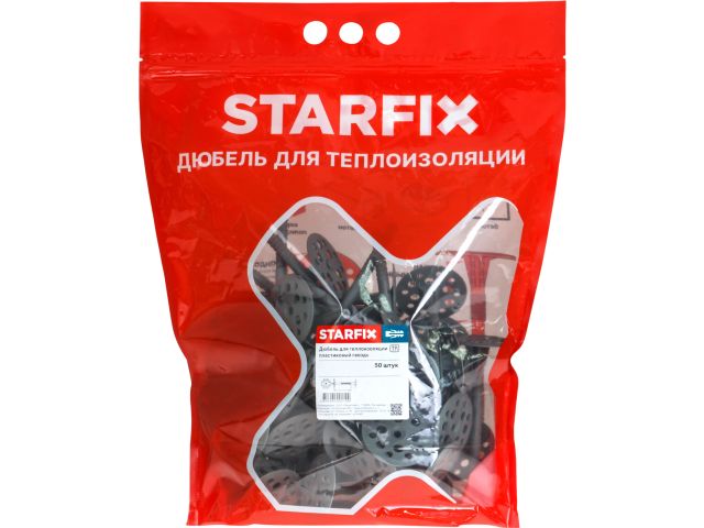 Дюбель для теплоизоляции 10х200 мм с пласт. гвоздем (30 шт в дой-паке) STARFIX