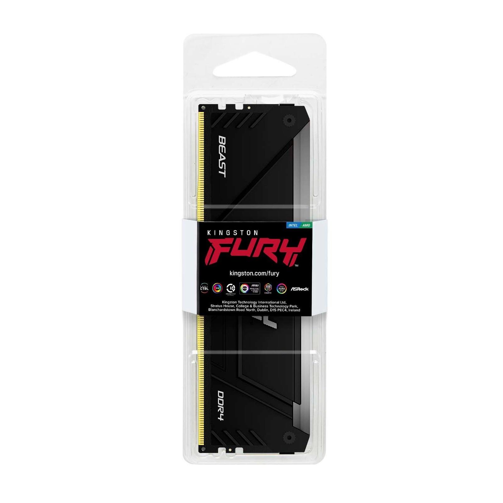 Оперативная память Kingston Fury Beast Black RGB XMP 16GB DDR4 (KF432C16BB12A/16)
