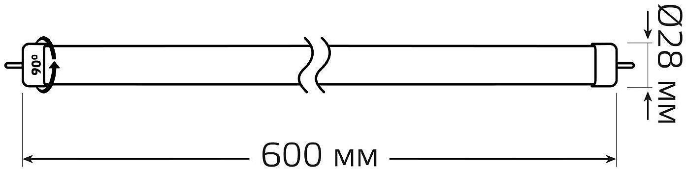 Светодиодная лампа Gauss Elementary T8 10Вт G13 180B 4000K (93020-R)