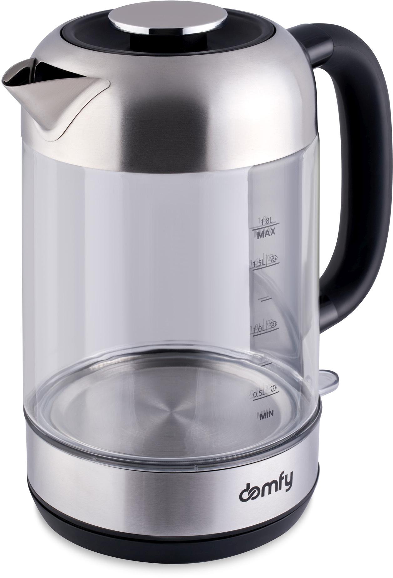 Электрочайник Domfy DSM-EK401 черный/прозрачный